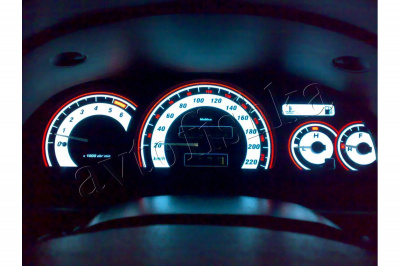 Opel Astra F светодиодные шкалы (циферблаты) на панель приборов - дизайн 1