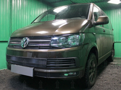 Volkswagen Multivan; Transporter (15–) Защита радиатора, чёрная, верх (6 частей)